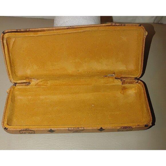 Munchen Vintage MCM Camel Brown Monogram Eyeglass Case Hard Shell 6x3x2 Leather - Picture 15 of 15